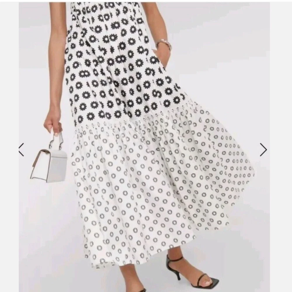 🌼 SOLD - Tory Burch Mod Dot Patchwork Midi Dress – Size 4 🌼 - Picture 5 of 10